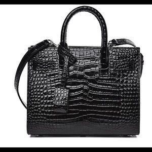 SOLD-Yves Saint Laurent - Calfskin Crocodile Purse